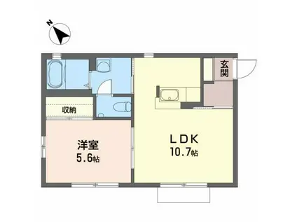 フォーブル377(1LDK/1階)の間取り写真