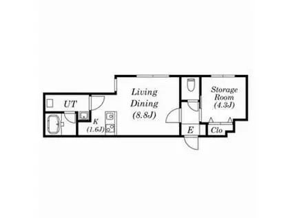 エルシア北2条(1LDK/3階)の間取り写真