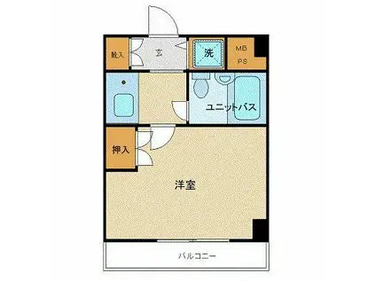 セブンスターマンション第2青葉台(1K/6階)の間取り写真