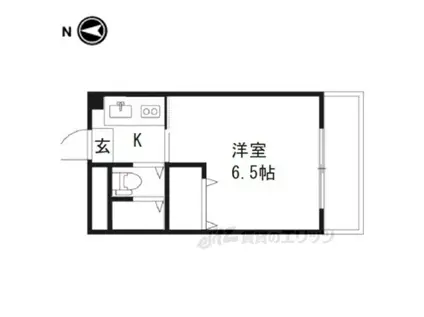 エバーグリーンヴィラ吉祥院(1K/3階)の間取り写真