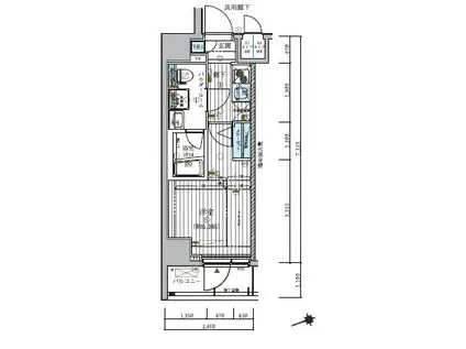 メインステージ北千住IV(1K/6階)の間取り写真