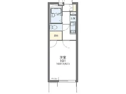 レオパレスサウス ストリート(1K/3階)の間取り写真