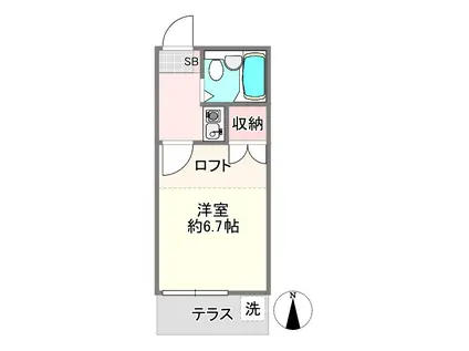 ソレイユ東越谷(1K/1階)の間取り写真