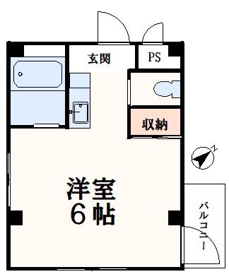 パルコモンクロダ(ワンルーム/2階)の間取り写真