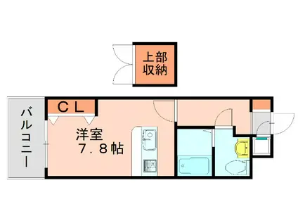 NO.66 GUARANTEE21 HAKATA(1K/1階)の間取り写真