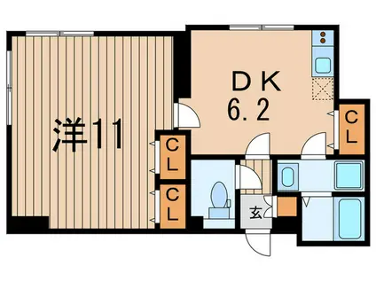 LEGALAND OIMACHI ウエスト(1DK/5階)の間取り写真
