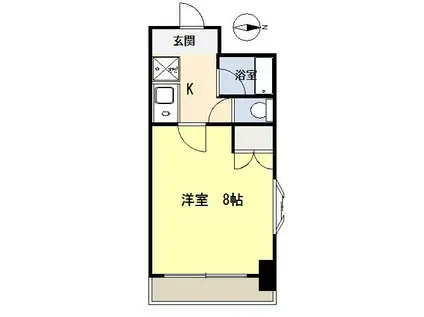 フォレスタはちまん(1K/6階)の間取り写真