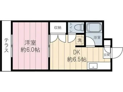 NYハイム(1DK/1階)の間取り写真