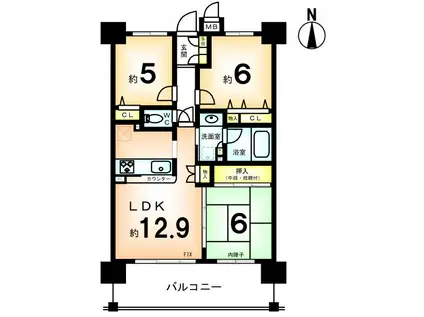 エスリード西京極第2(3LDK/10階)の間取り写真