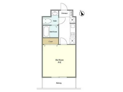 AYUTAKAII(1K/3階)の間取り写真