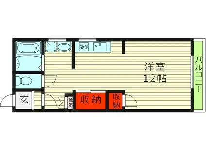 高殿マンション(ワンルーム/2階)の間取り写真