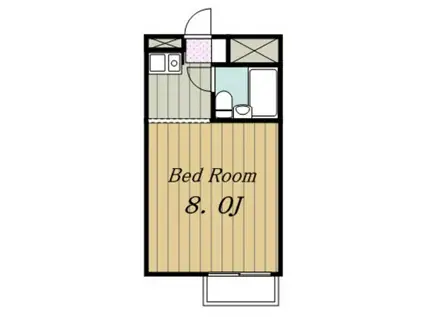 QUEST クエスト(ワンルーム/1階)の間取り写真