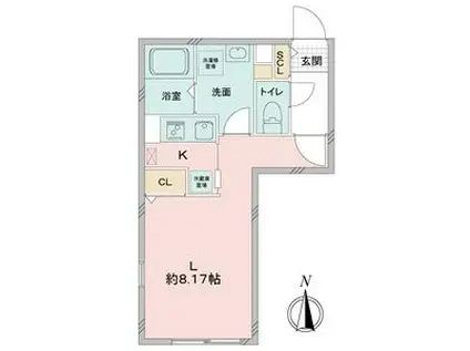 QUADOR御器所(1K/4階)の間取り写真