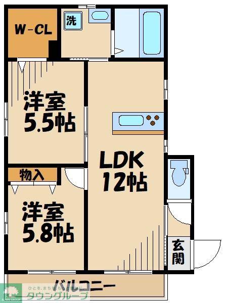 エムアール641(2LDK/1階)の間取り写真