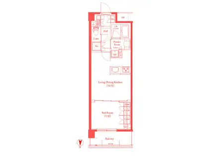 ミルーナヒルズ蒔田(1LDK/3階)の間取り写真