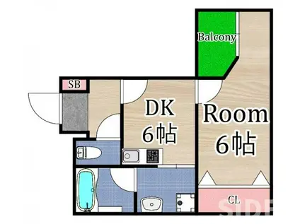 アランフェス京橋(1DK/5階)の間取り写真