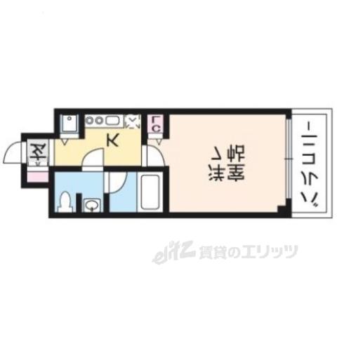 EN 伏見稲荷(1K/2階)の間取り写真