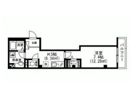 インペリアルヒルズ(1K/2階)の間取り写真