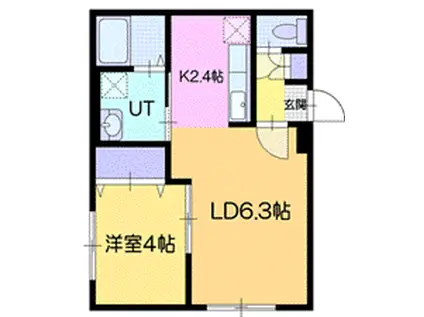 POLKU(1LDK/3階)の間取り写真