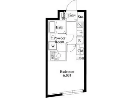 エルファーロ広尾(1K/2階)の間取り写真