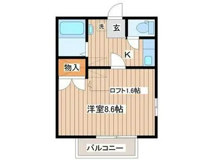 ハイツフレグランス(1K/1階)の間取り写真