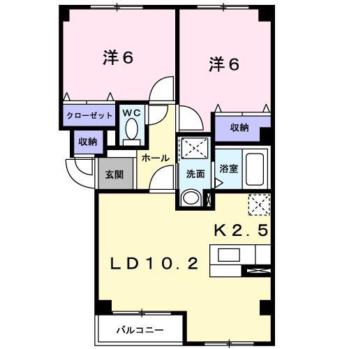 サニ-フィールド(2LDK/2階)の間取り写真