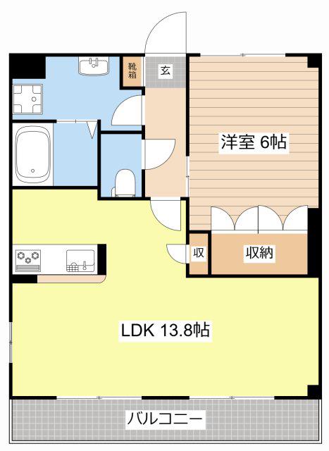 メゾントレント(1LDK/2階)の間取り写真