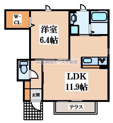 シャーメゾン稲田本町A(1LDK/1階)の間取り写真