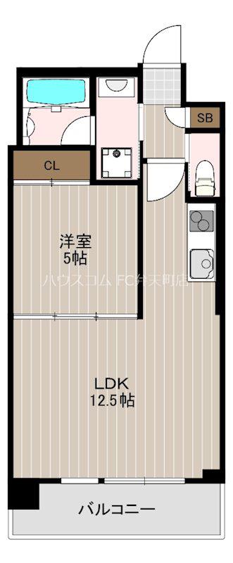 プレジオ弁天町(1LDK/8階)の間取り写真