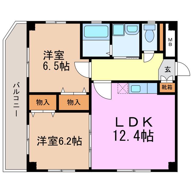 LECOURAGE(2LDK/1階)の間取り写真