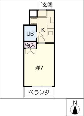 キャッスル御器所(1K/2階)の間取り写真