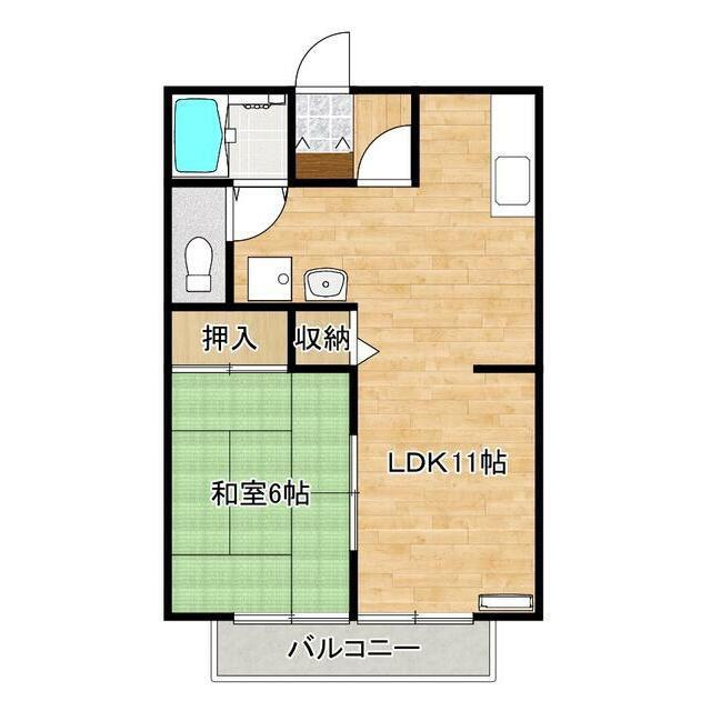サンライフ龍神(1LDK/1階)の間取り写真