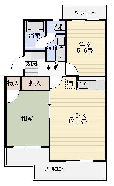 マイドストリート(2LDK/2階)の間取り写真