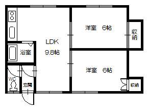 フロイデ2.6(2LDK/1階)の間取り写真