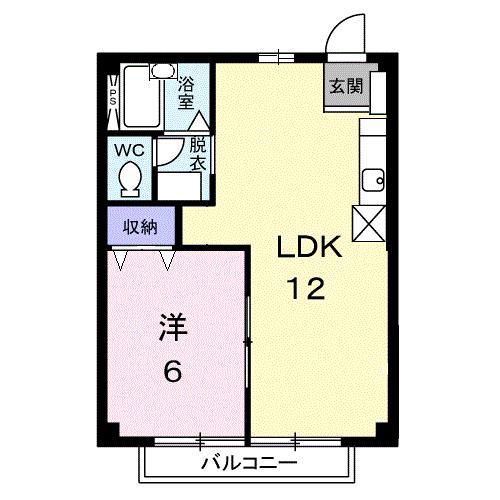 杉山団地ハイツ(1LDK/1階)の間取り写真
