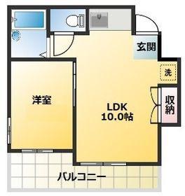 グランディ雪谷(1LDK/5階)の間取り写真