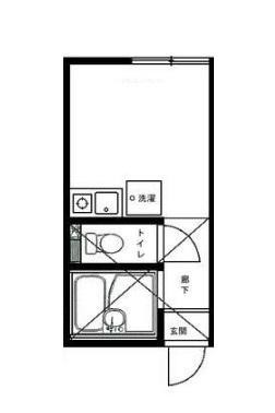 アドホックタウン神大寺(ワンルーム/2階)の間取り写真