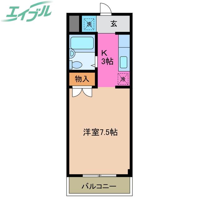 AKEBOHNOB(1K/1階)の間取り写真