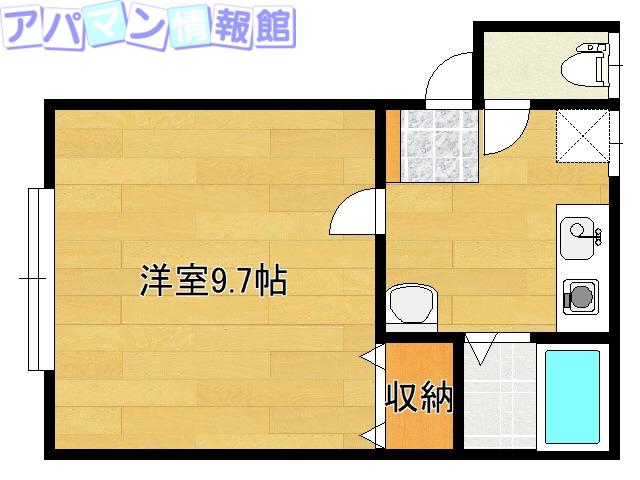 ビバリーヒルズVI(1K/1階)の間取り写真