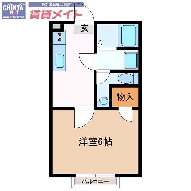 PORTOI(1K/2階)の間取り写真