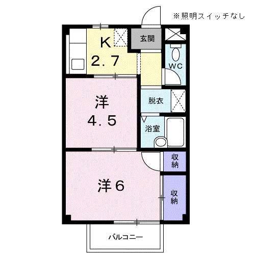 ニューエントピア(2K/2階)の間取り写真