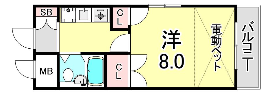 ハイツシスターローザー(1K/2階)の間取り写真