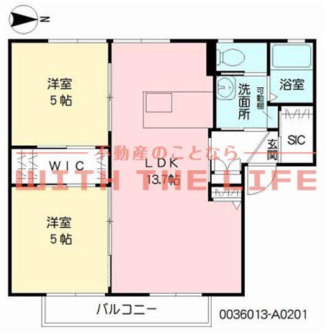 ディアスK(2LDK/2階)の間取り写真
