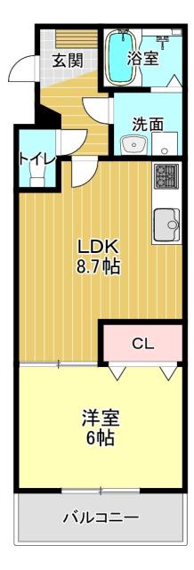 ベレッツァ大工町(1LDK/4階)の間取り写真