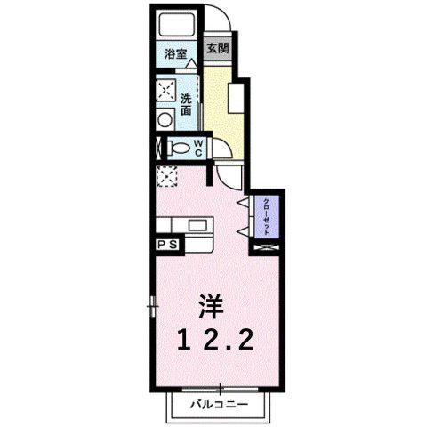 ステーション館 I(ワンルーム/1階)の間取り写真
