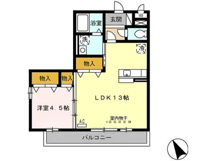 ＪＲ飯田線 船町駅 徒歩10分 2階建 築30年(1LDK/2階)の間取り写真