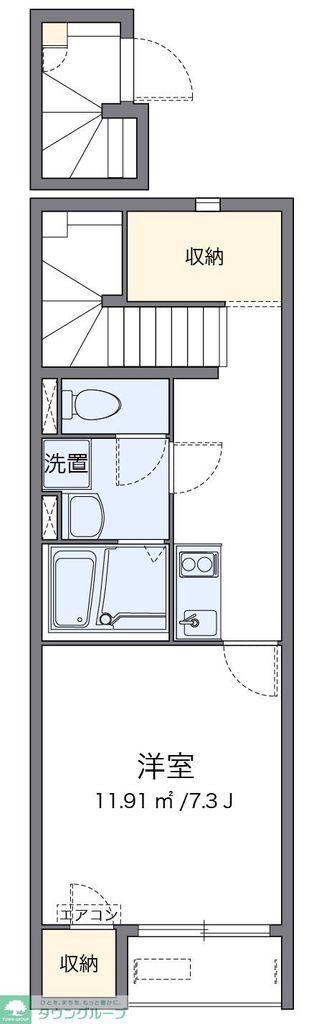 レオネクストブラウニー国立(1K/2階)の間取り写真