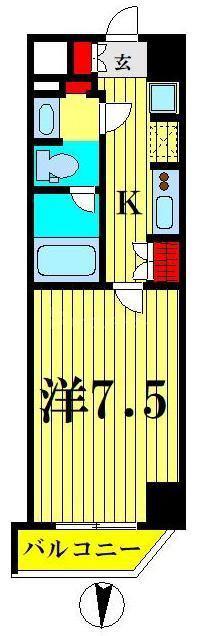 HYS住吉(1K/7階)の間取り写真