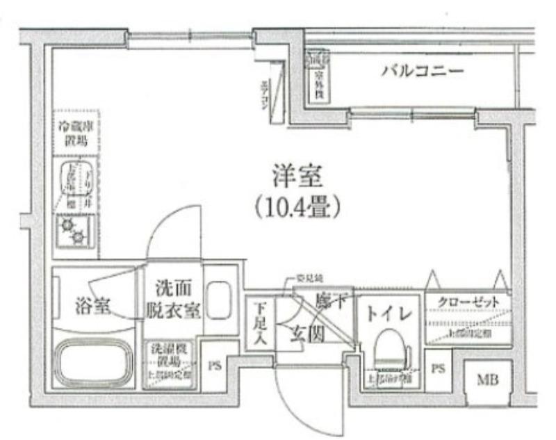 ルフレグランデ多摩川(ワンルーム/4階)の間取り写真