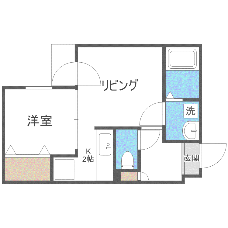 LA FORTE桑園 (1DK/3階)の間取り写真